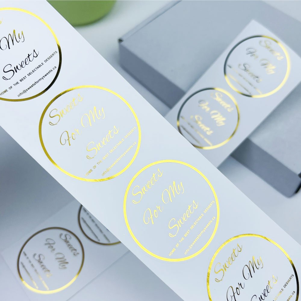 Factory direct sale luxury waterproof gold foil stickers adhesive vinyl cup stickers