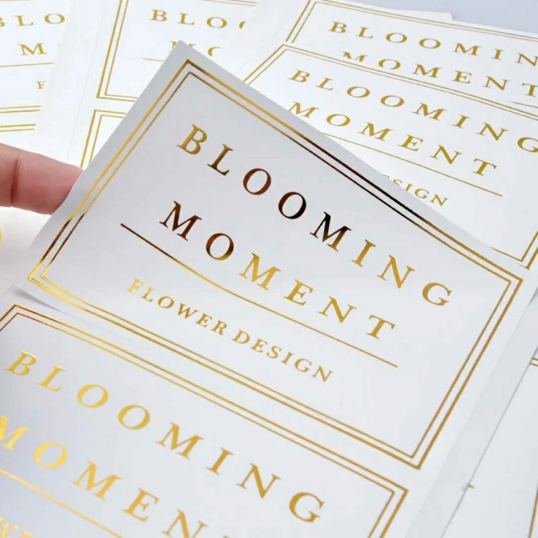 Customized transparent gold waterproof sticker decal text name picture photo wedding label sticker packaging personalized DIY