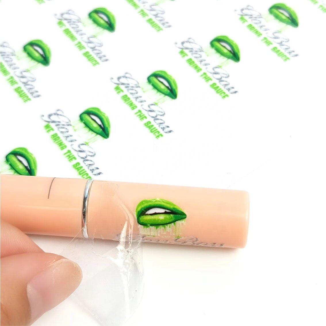 Luxury custom 3D brand logo cosmetic sticker printing waterproof 3D UV transfer sticker