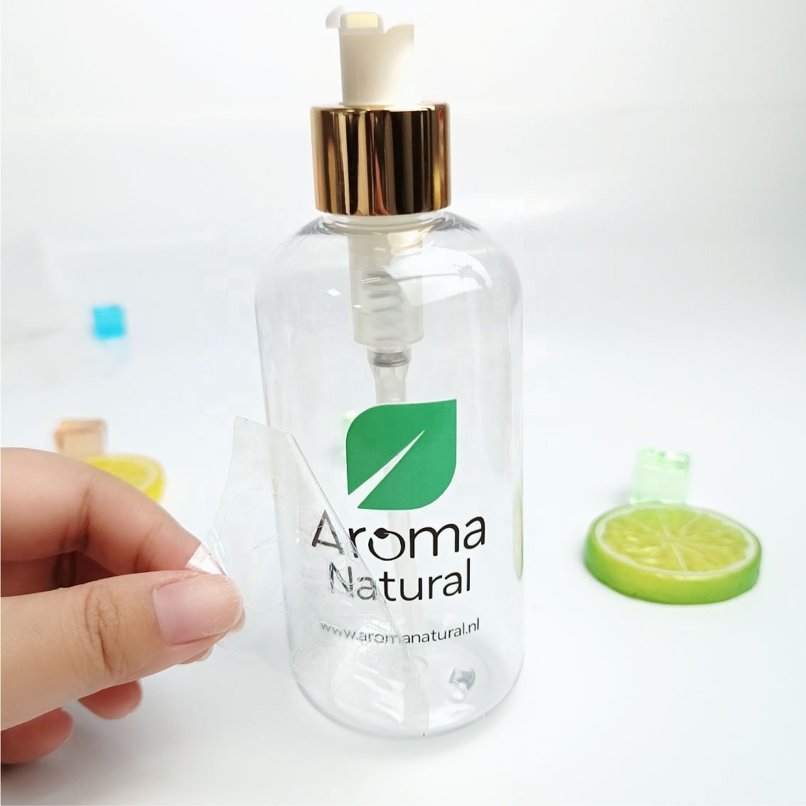 Luxury custom 3D brand logo cosmetic sticker printing waterproof 3D UV transfer sticker