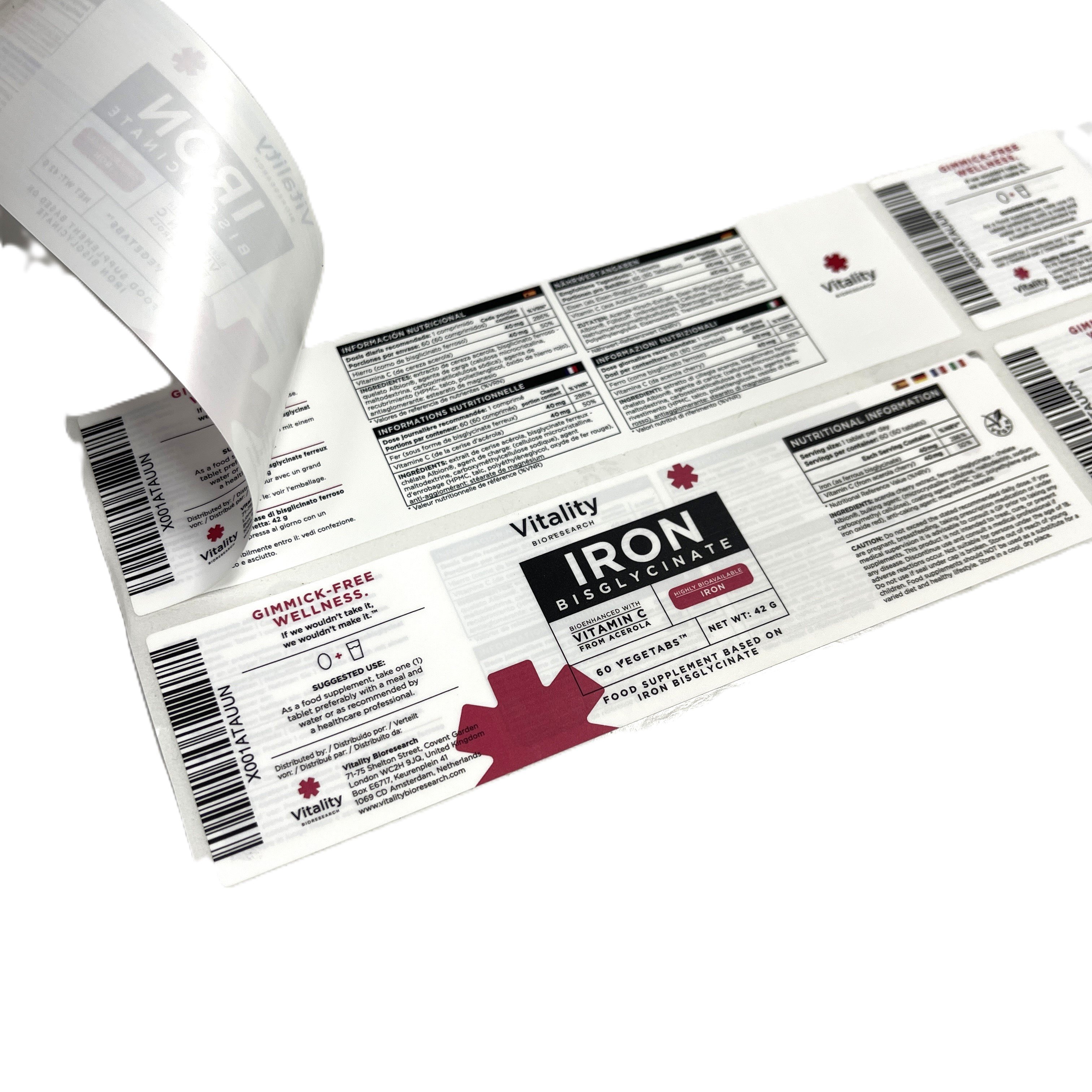Custom Packaging Labels for Skincare Products multi-layer labels Bottle stickers