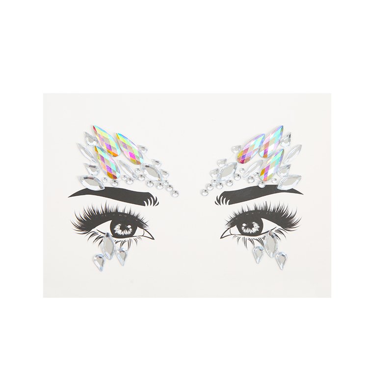 Self Adhesive Sticker For Face Custom Body Crystal Jewel Face Sticker
