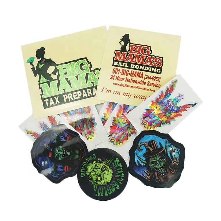 Custom Printing Vinyl Logo Design Stickers Die Cut, Self Adhesive waterproof Transparent PET Sticker Die Cut Custom Stickers