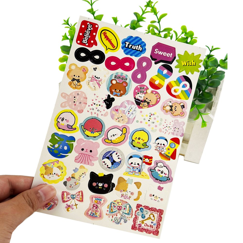Good Quality Vinyl Custom Printing Paper Waterproof Self Adhesive Decal Die Cut Sticker Logo Kiss Cut Sticker Sheet