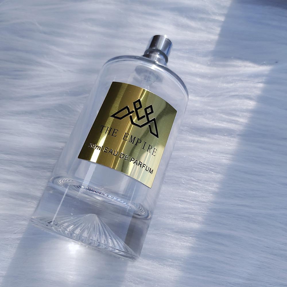 2024 Hot Selling Perfume Sticker Design Metal Embossed Aluminum Label Maker Scented Glass Bottle/ Candle jar Stickers