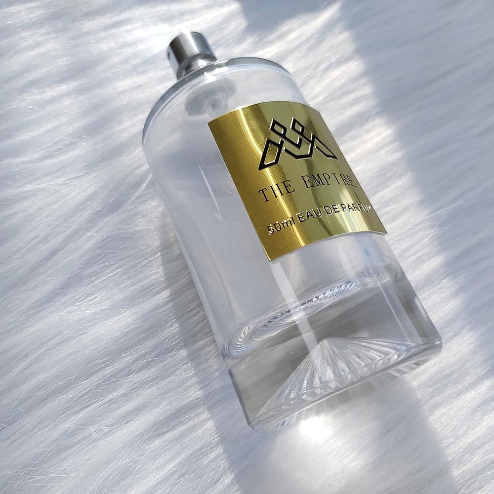 2024 Hot Selling Perfume Sticker Design Metal Embossed Aluminum Label Maker Scented Glass Bottle/ Candle jar Stickers