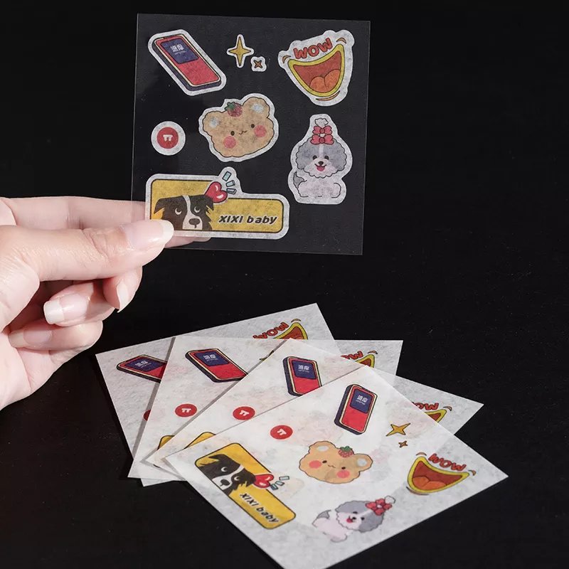 Waterproof PVC Material Self Adhesive transparent Sticker Custom Vinyl clear Sticker Kiss Cut cartoon Sticker