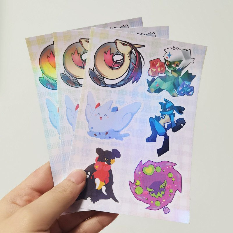 Eco friendly Self Adhesive Waterproof Custom Printing Kiss Cut Sticker Vinyl Stickers Sheets