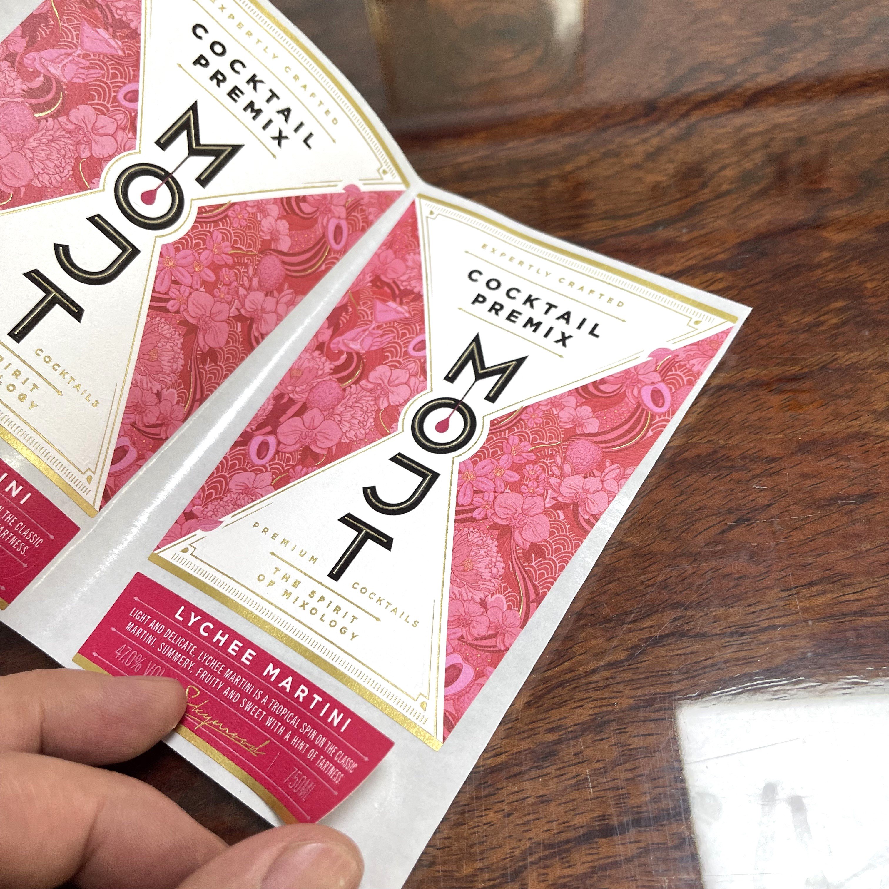 Wholesale custom private label hot stamping aluminum foil red wine label printing label stickers