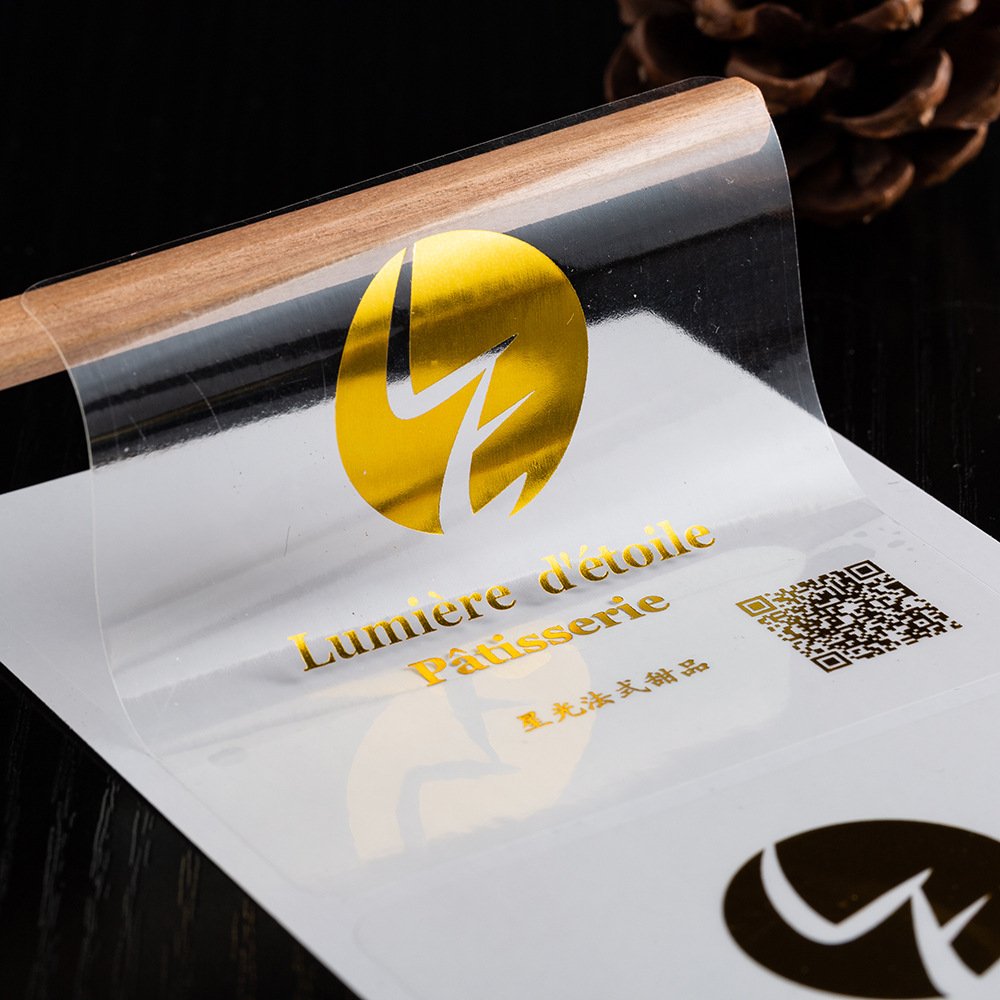 Custom Design Brand Logo Stickers Waterproof Hot Stamping UV Matte Glossy Surface Adhesive Label Vinyl Sticker