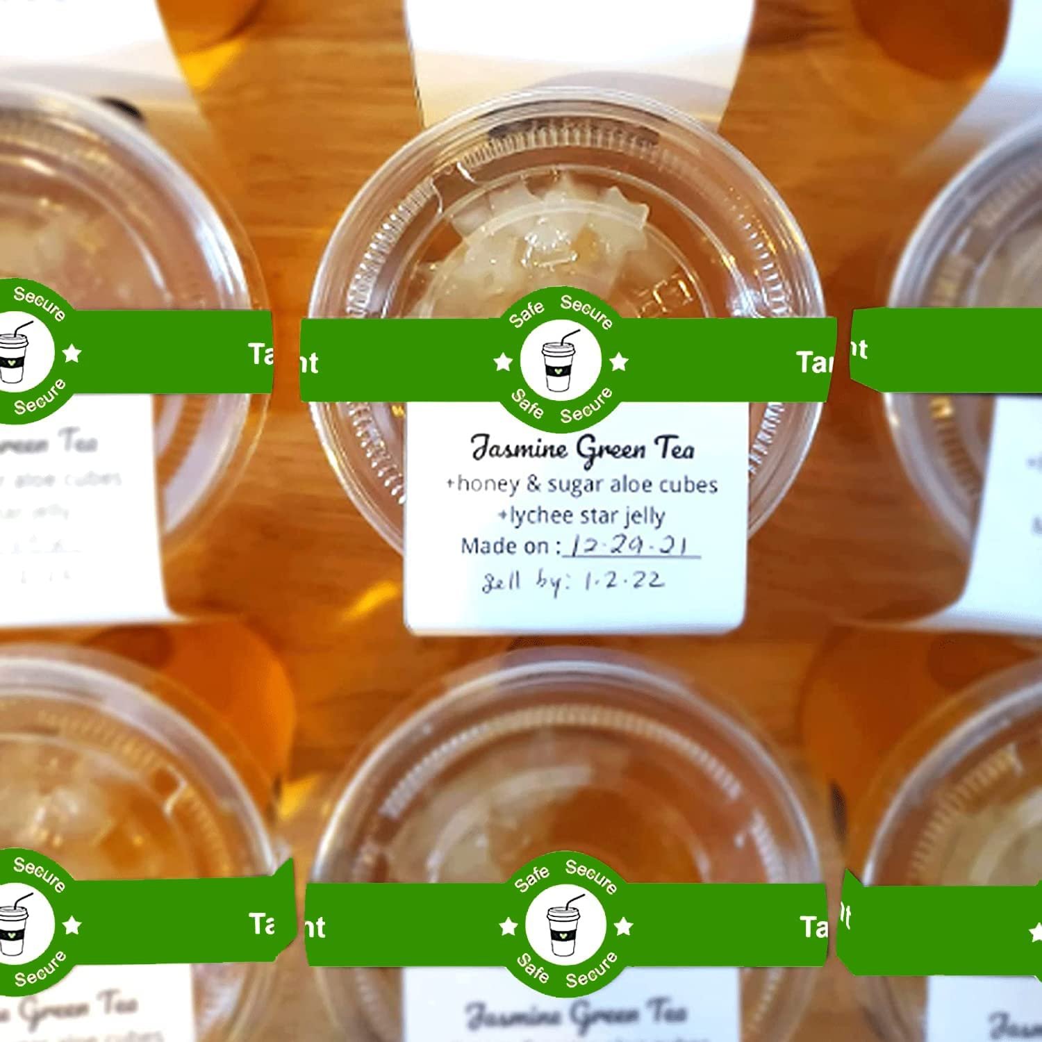Safe Secure Tamper Evident Food Delivery Stickers Sealed for Freshness Labels Drink Food Coffee Milk Tea Seal Stickers