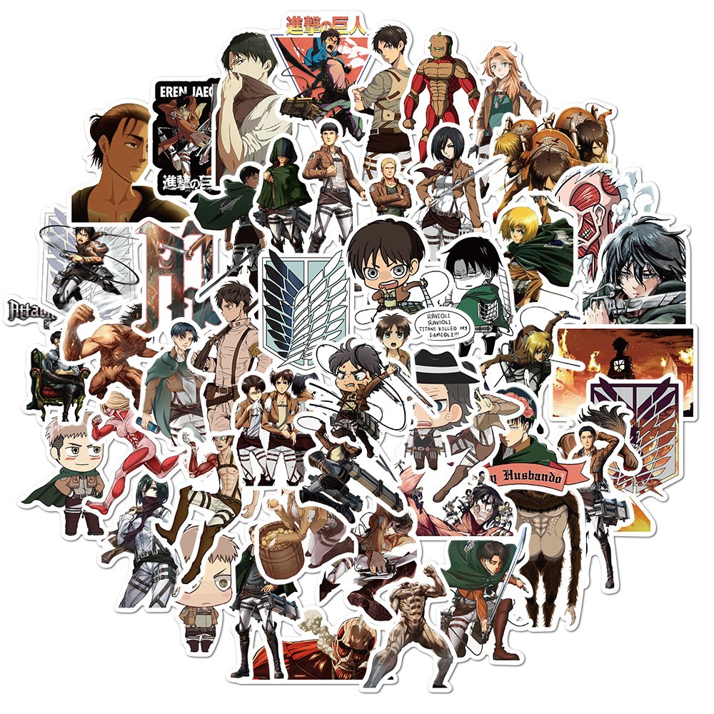 50 PCS bag Sheets Anime Demon Slayer Demon Slayer JOJO Kimetsu no Yaiba Cartoon PVC Sticker