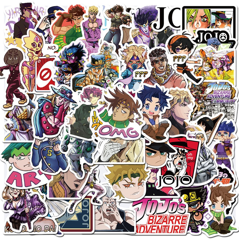 50 PCS bag Sheets Anime Demon Slayer Demon Slayer JOJO Kimetsu no Yaiba Cartoon PVC Sticker