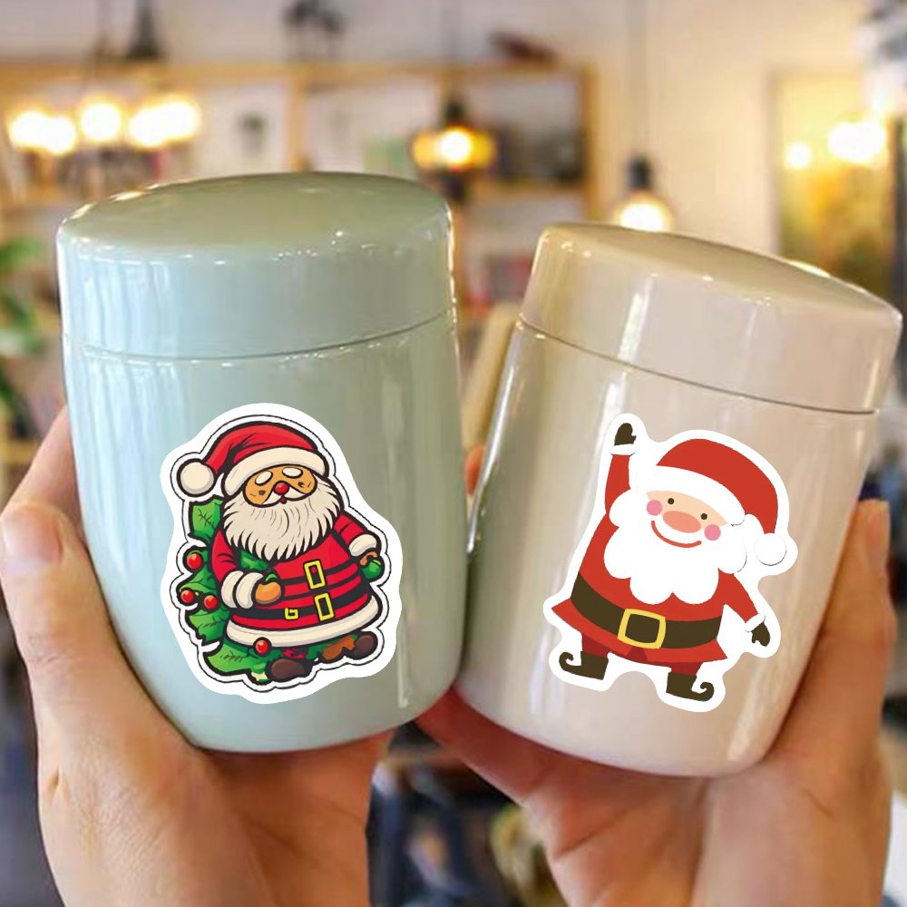 50pcs Die Cut Christmas Graffiti Stickers for Laptop Phone Case Guitar Luggage Decoration Waterproof Festivals Decals Wholesale