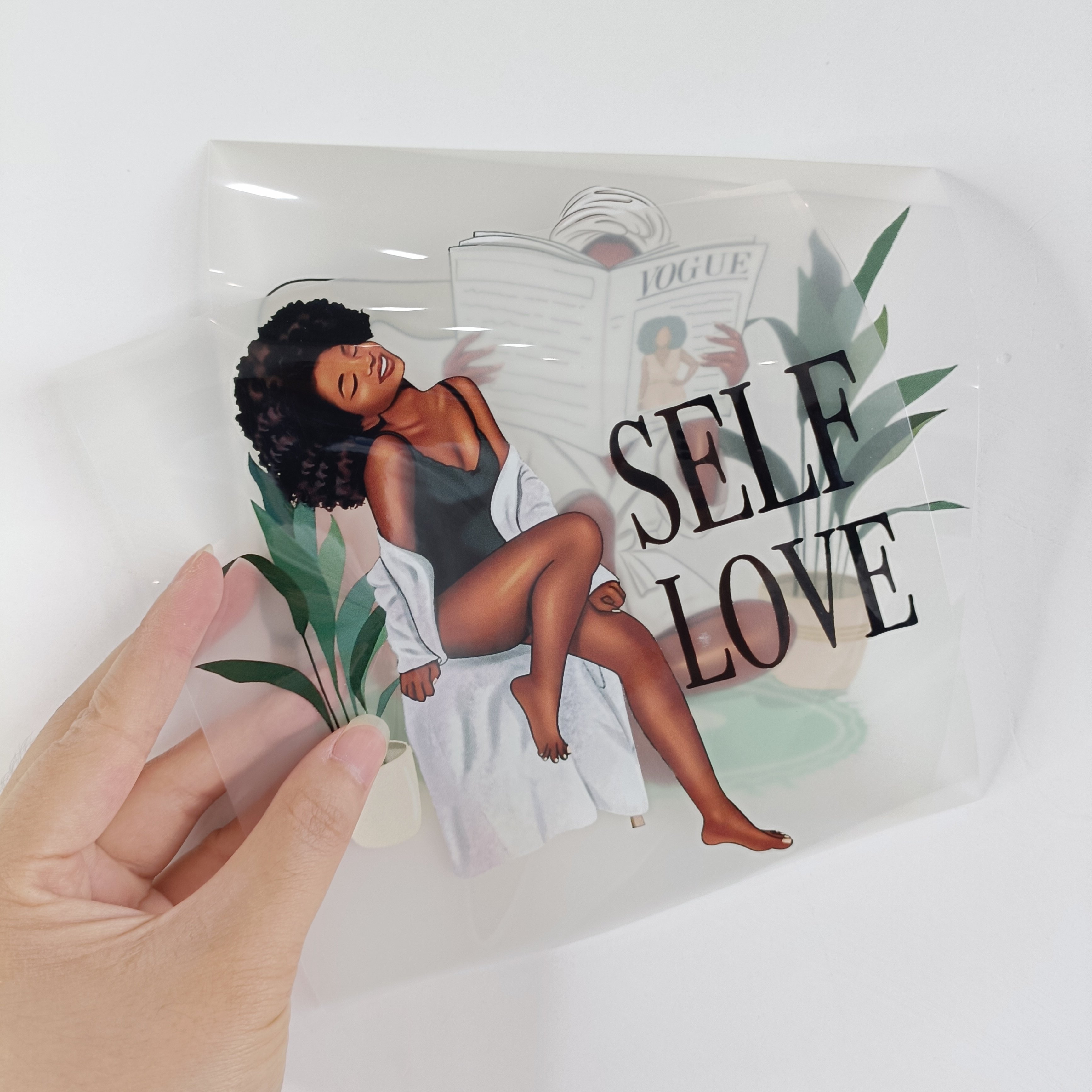 Hot Sale Washable Fashion Lady Plastisol Heat Sticker For Clothes African Girl Printing Transfer For T-shirt Decals