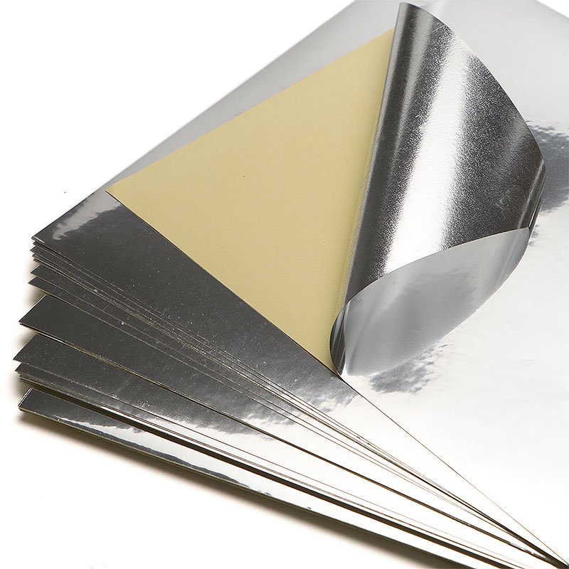 HH 036 New Style Custom adhesive Sticker 5C Bright Silver Laser Coated Label Paper