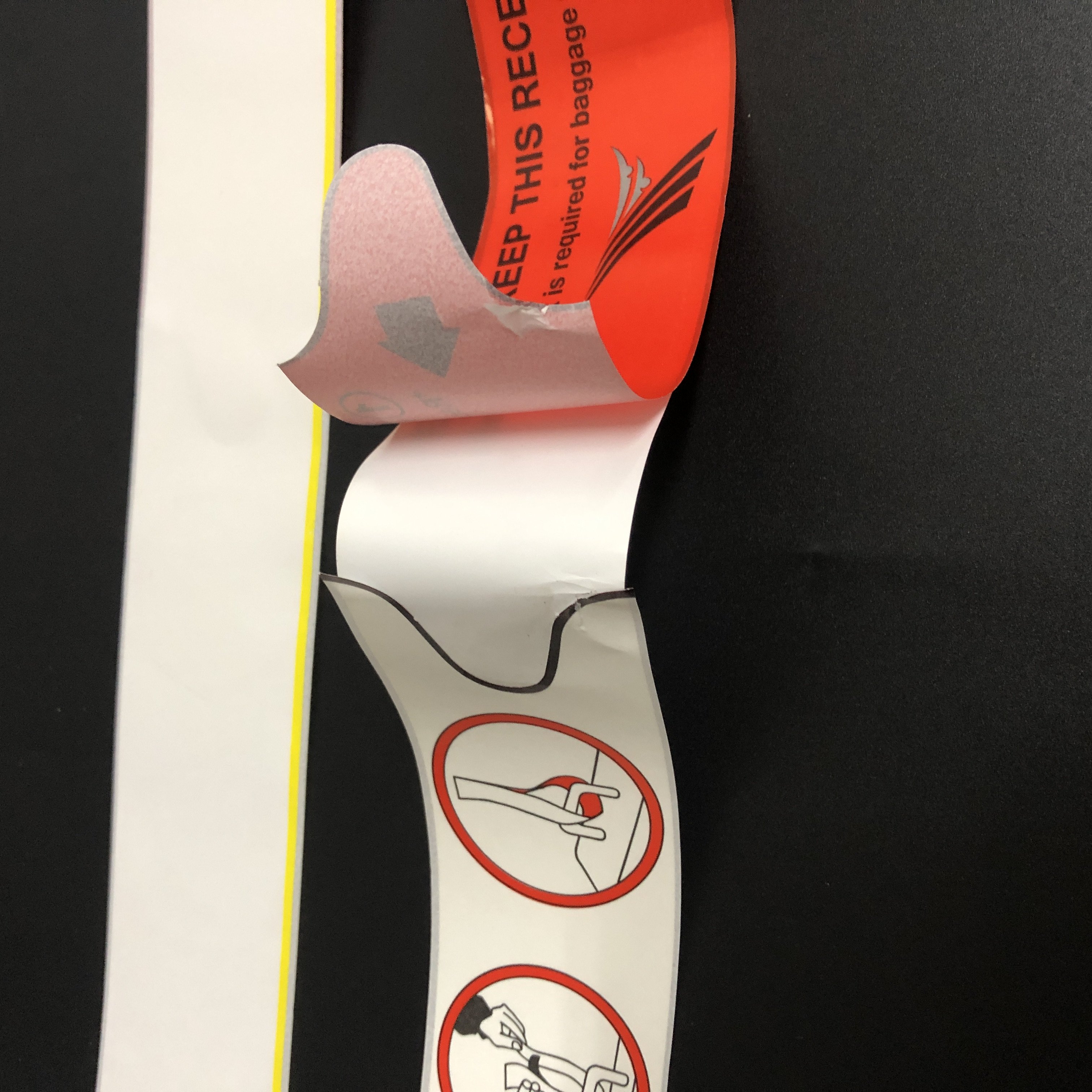 ready to ship cheap blank aircraft baggage tag sticker with thermal direct paper in stock