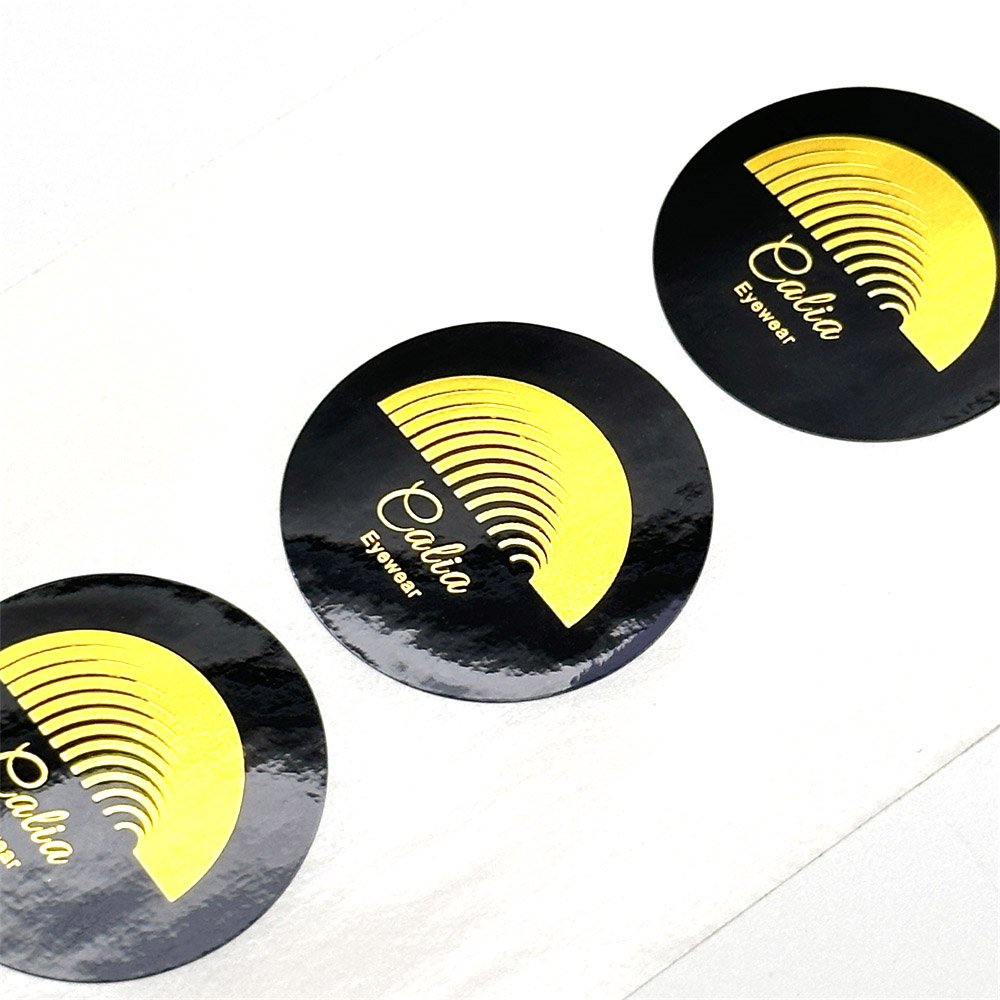 TOP Sales Custom Gold Foil Stamping Logo Printing Self Adhesive Sticker