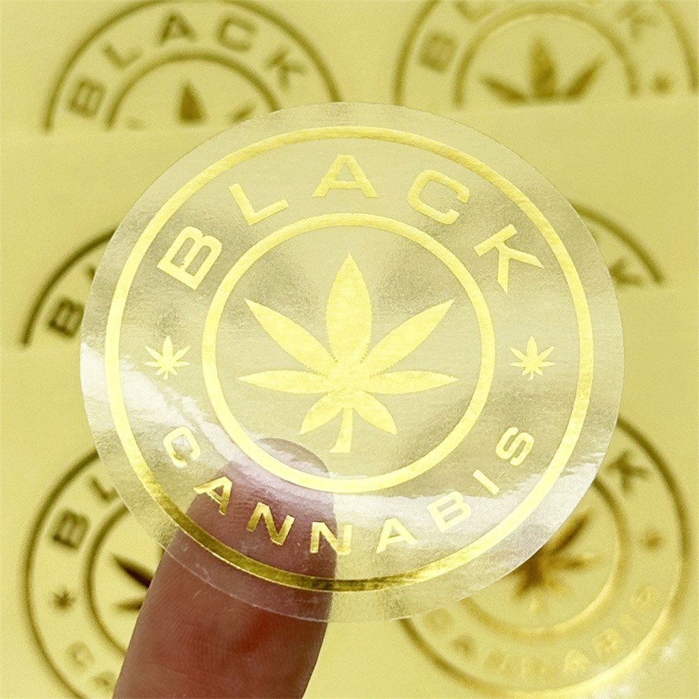 TOP Sales Custom Gold Foil Stamping Logo Printing Self Adhesive Sticker