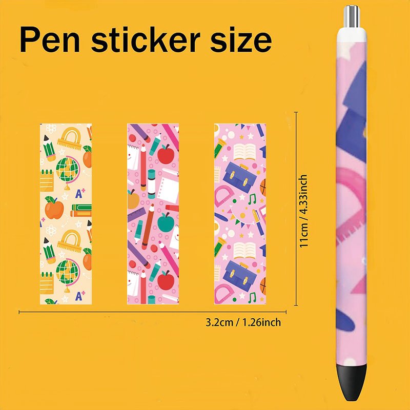 Cute cartoon printed sticker waterproof wipe transfer sticker DIY pen uv dtf transfer stickers