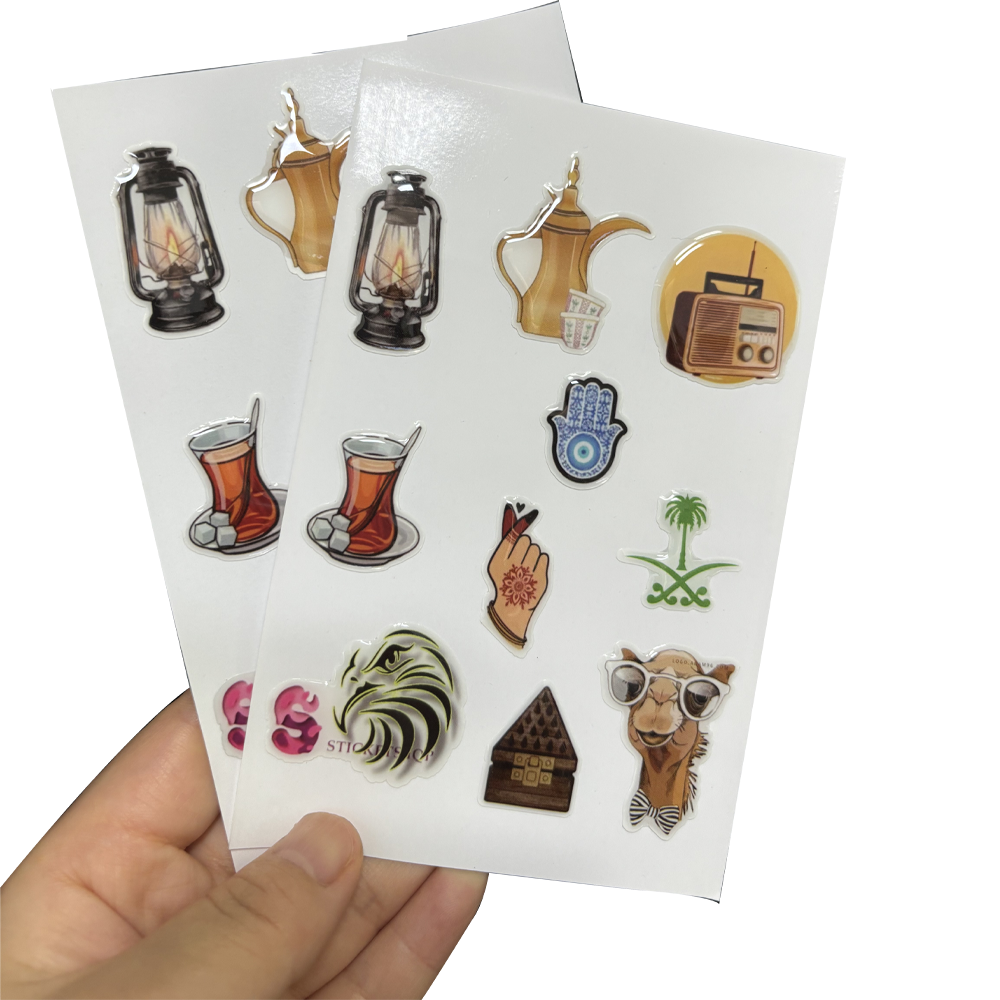 Wholesale New Design 3D Dome Epoxy Resin Decorative Sticker Sheet Custom DIY Mobile Phone Case Sticker