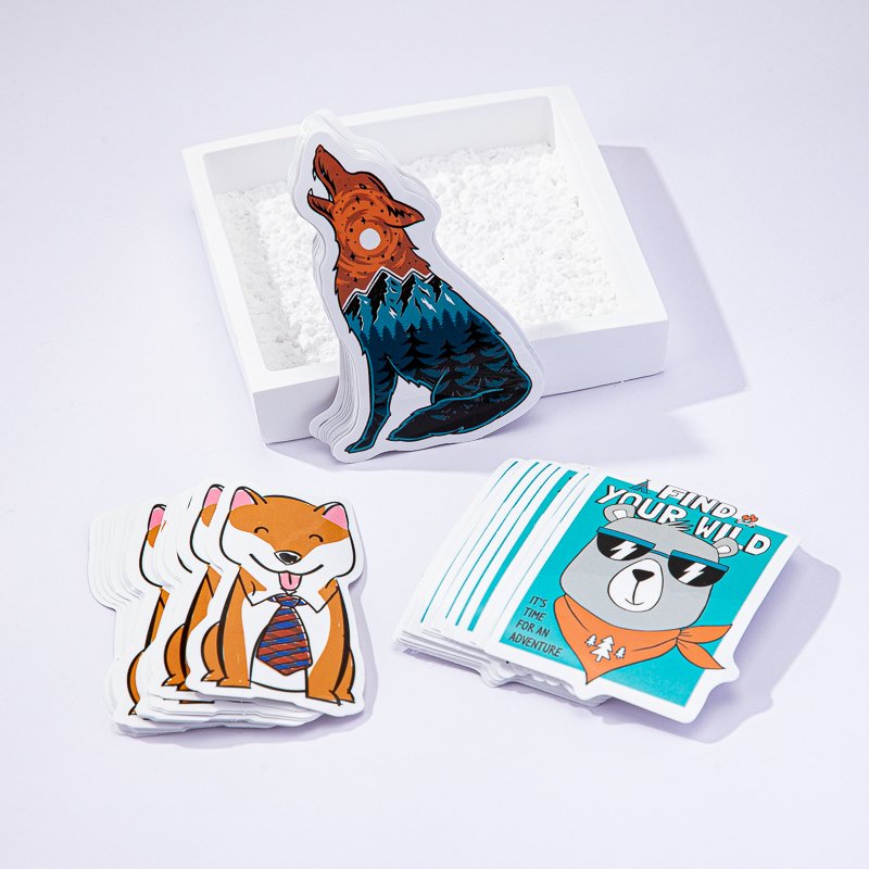 Good Quality Printing Logo Label Outdoor Waterproof Hologram Cartoon Cute Stickers Die Cut Customized Paper Adhesive Sticker