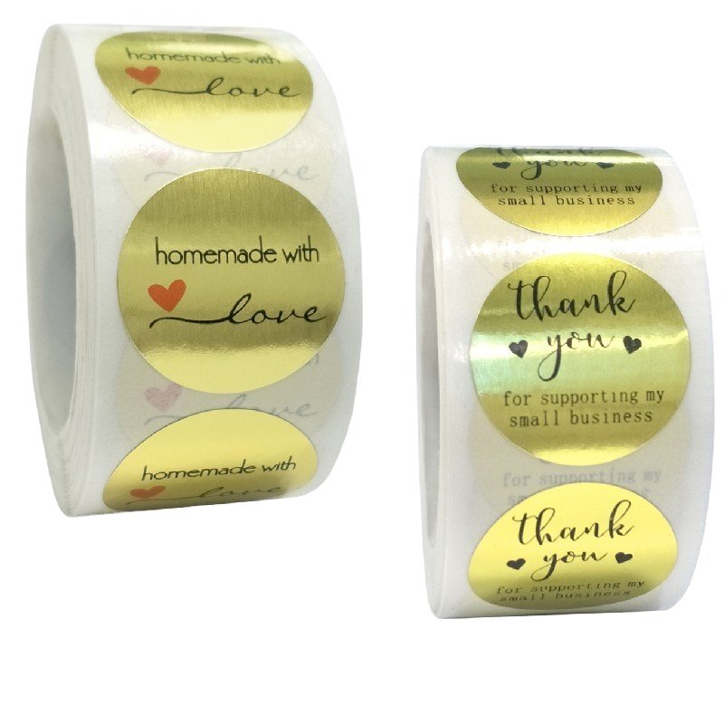 Custom Transparent Waterproof Merry Christmas Sticker Roll Gold Stamping Round Label Sticker for Gift Packaging