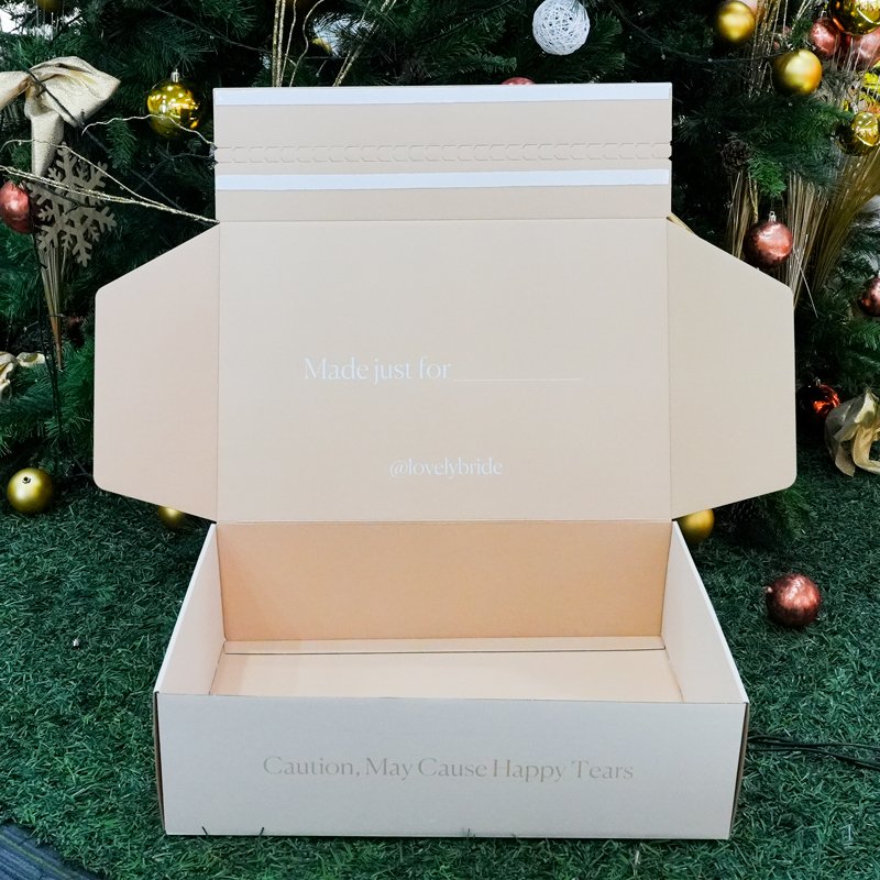 custom logo sticker packing wedding dress corrugated cardboard box wedding dress box