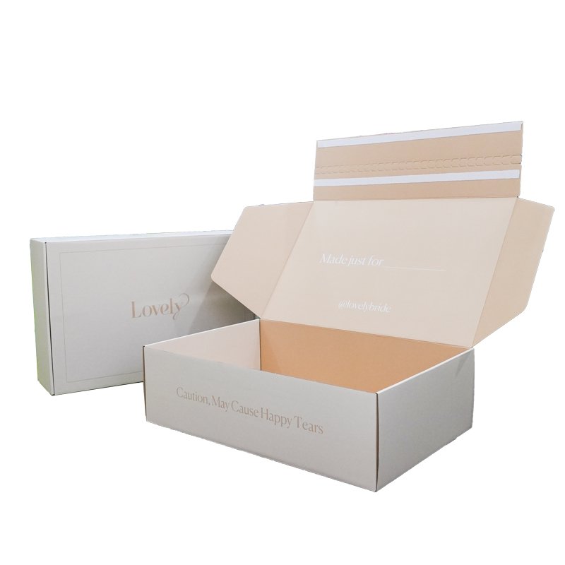 custom logo sticker packing wedding dress corrugated cardboard box wedding dress box