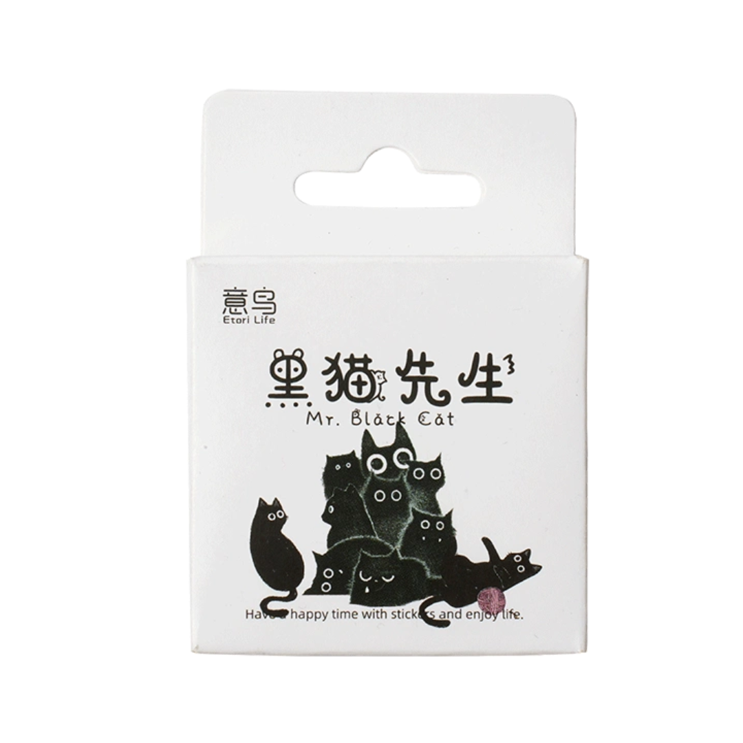 STICKERS PUNK 46 Pcs /box Cat Stickers Black Cats Kittens Scrapbook Stickers for Crafts Kawaii Stationery School Supplies 04491