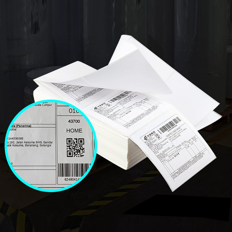 High Quality 10x15 adhesive fanfold thermal label 4x6 shipping label 100X150mm self adhesive waybill sticker a6 thermal paper