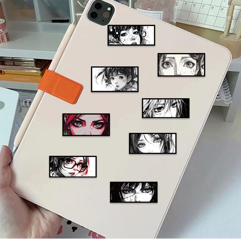 50pcs Cool Anime Girls Eyes Stickers DIY Travel Luggage Guitar Laptop Waterproof Graffiti Cartoon Cute Sticker Gift Wholesale
