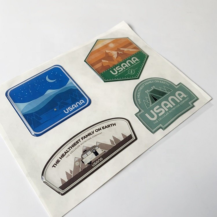 Personalized Anti Wrinkle 3D Domed Resin Custom Vinyl Drop Hard Gel Window Silicon Water Sticker Labels