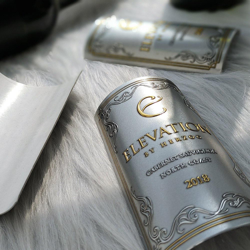 Private Customized Head Brand Logo Luxury Bottles Metal Aluminum Wine Label Sticker Embossed