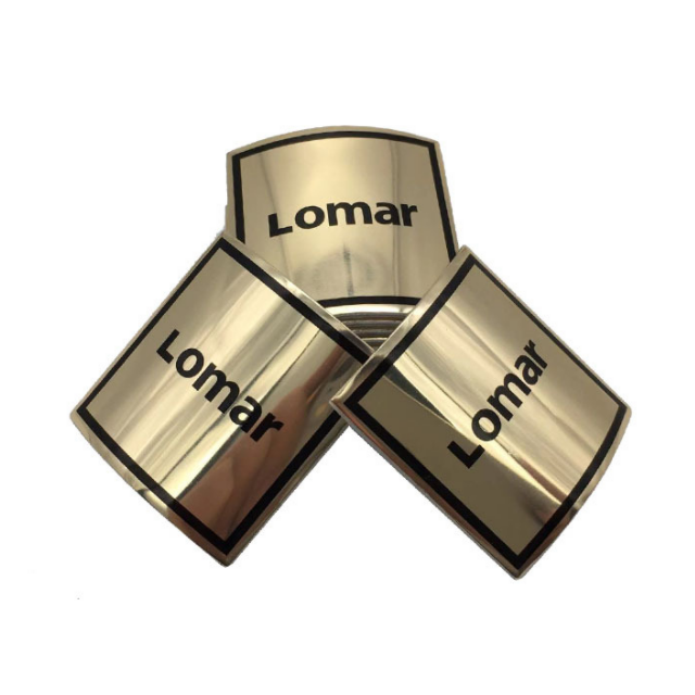 Custom High Quality Embossing Enamel Pin 3D Embossed Metal Logo Sticker Aluminum Metal Badge MDF Labels Stickers Metal Badges