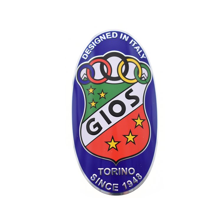 Custom High Quality Embossing Enamel Pin 3D Embossed Metal Logo Sticker Aluminum Metal Badge MDF Labels Stickers Metal Badges