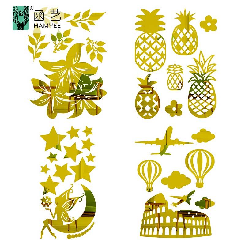 adhesive wallpaper mirrors mural wall 3d sticker wallpaper door wall mirror sticker