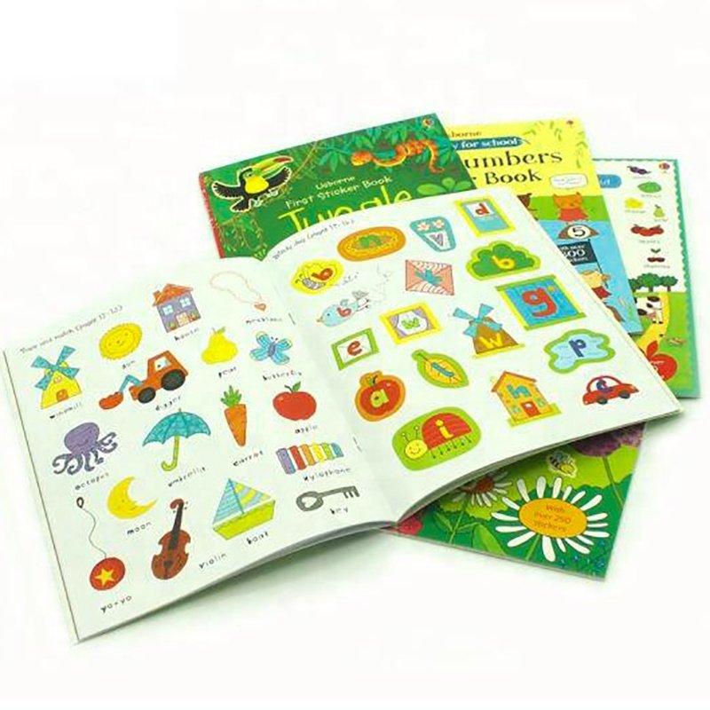 High quality kids release paper sticker book vintage kawaii cartoon sticker book for kid early education