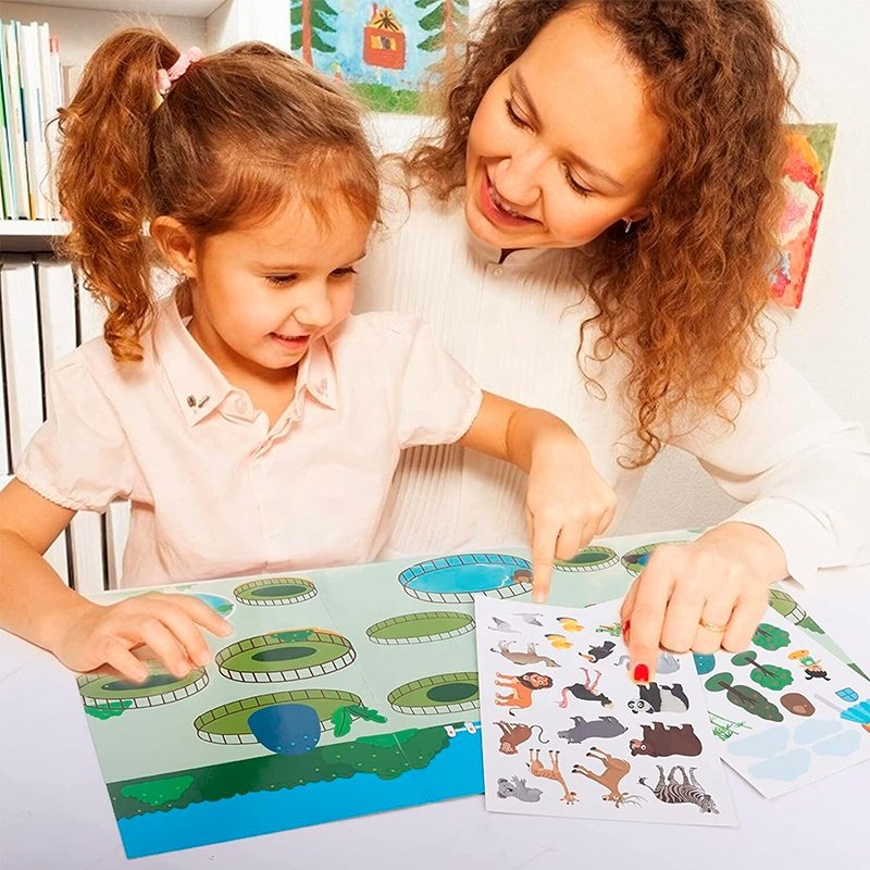 High quality kids release paper sticker book vintage kawaii cartoon sticker book for kid early education