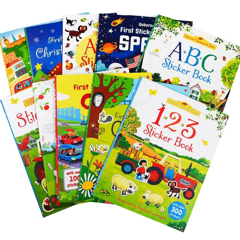 High quality kids release paper sticker book vintage kawaii cartoon sticker book for kid early education