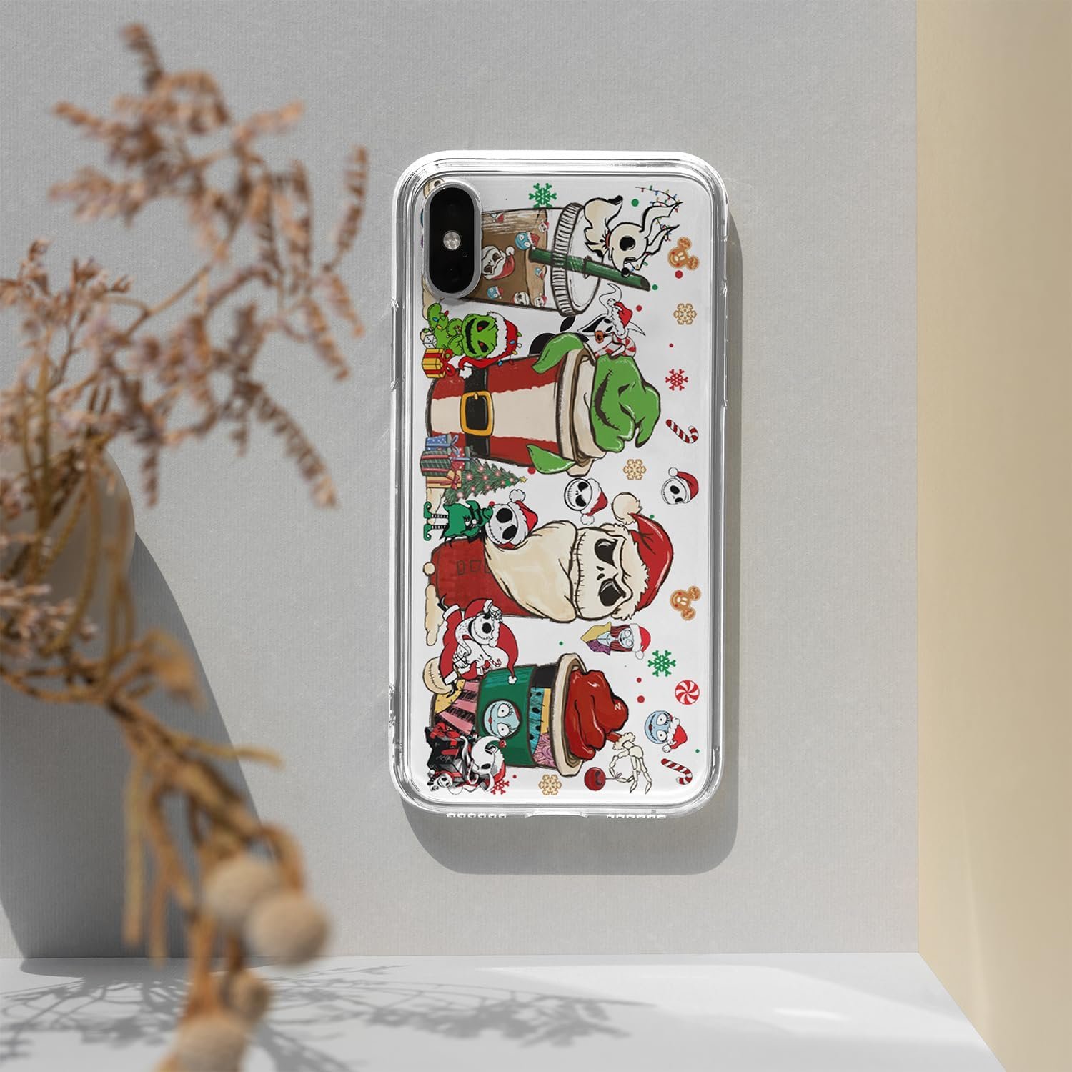 Christmas Cup Wrap Transfer Stickers for Glass Green UV DTF Transfer Waterproof Sticker Decals Cute Rub on Transfer for Crafting