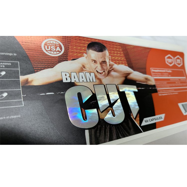 Custom Laminated Fashion Glossy Matte Protein Bottle 3D Printing Holographic Hologram Sticker