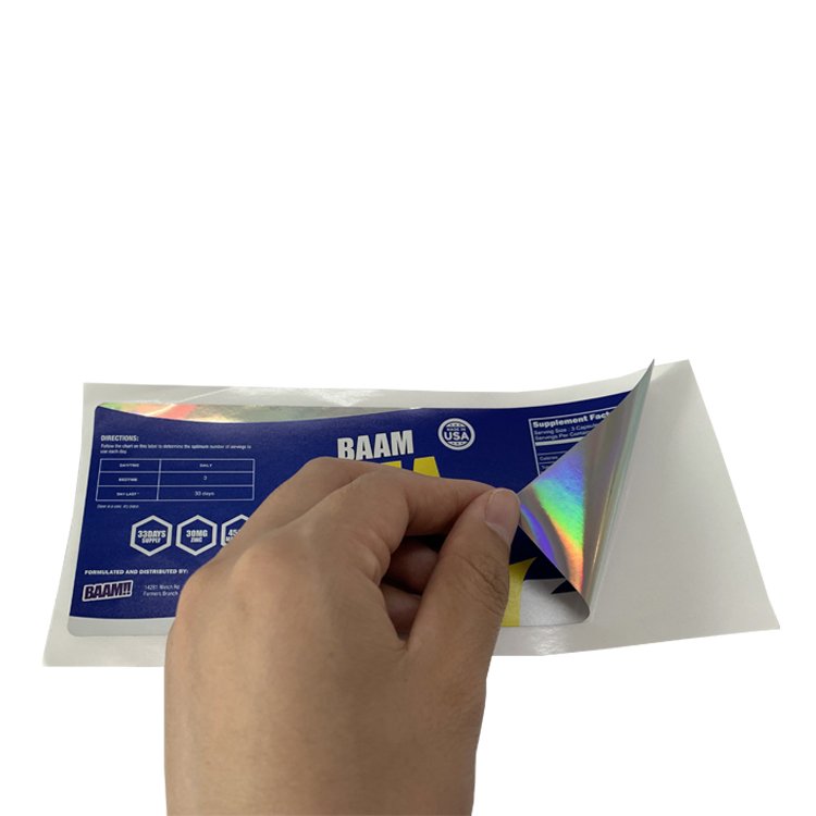Custom Laminated Fashion Glossy Matte Protein Bottle 3D Printing Holographic Hologram Sticker