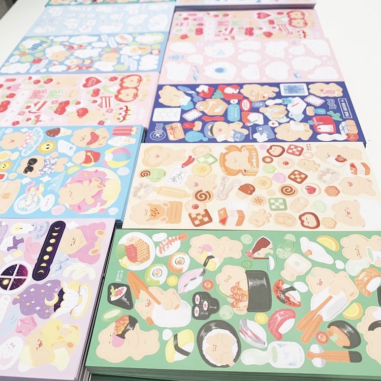 Custom White PVC Holographic Sequin Sticker Sheets Paper with Clear Transparent Release Backing