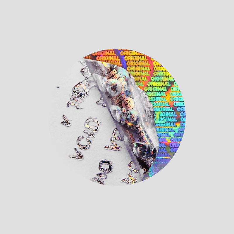 Custom self adhesive round one time used hologram anti tamper stickers