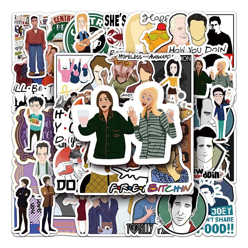 Factory Wholesale 55Pcs Classic TV Show The Graffiti Friends Stickers For Laptop Car Book Water Bottle Vinyl Label