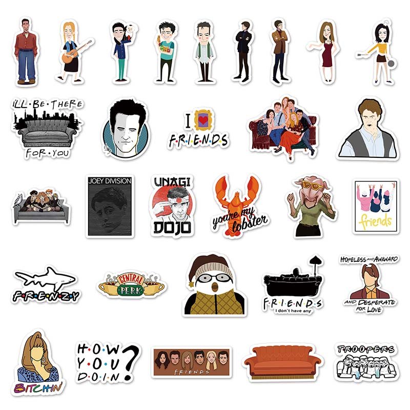 Factory Wholesale 55Pcs Classic TV Show The Graffiti Friends Stickers For Laptop Car Book Water Bottle Vinyl Label