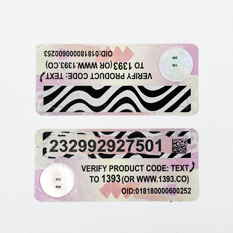 Custom Hot Stamping Security Holographic Stripe Sticker Label Anti-counterfeiting Scratch Off Silver Serial Number Label
