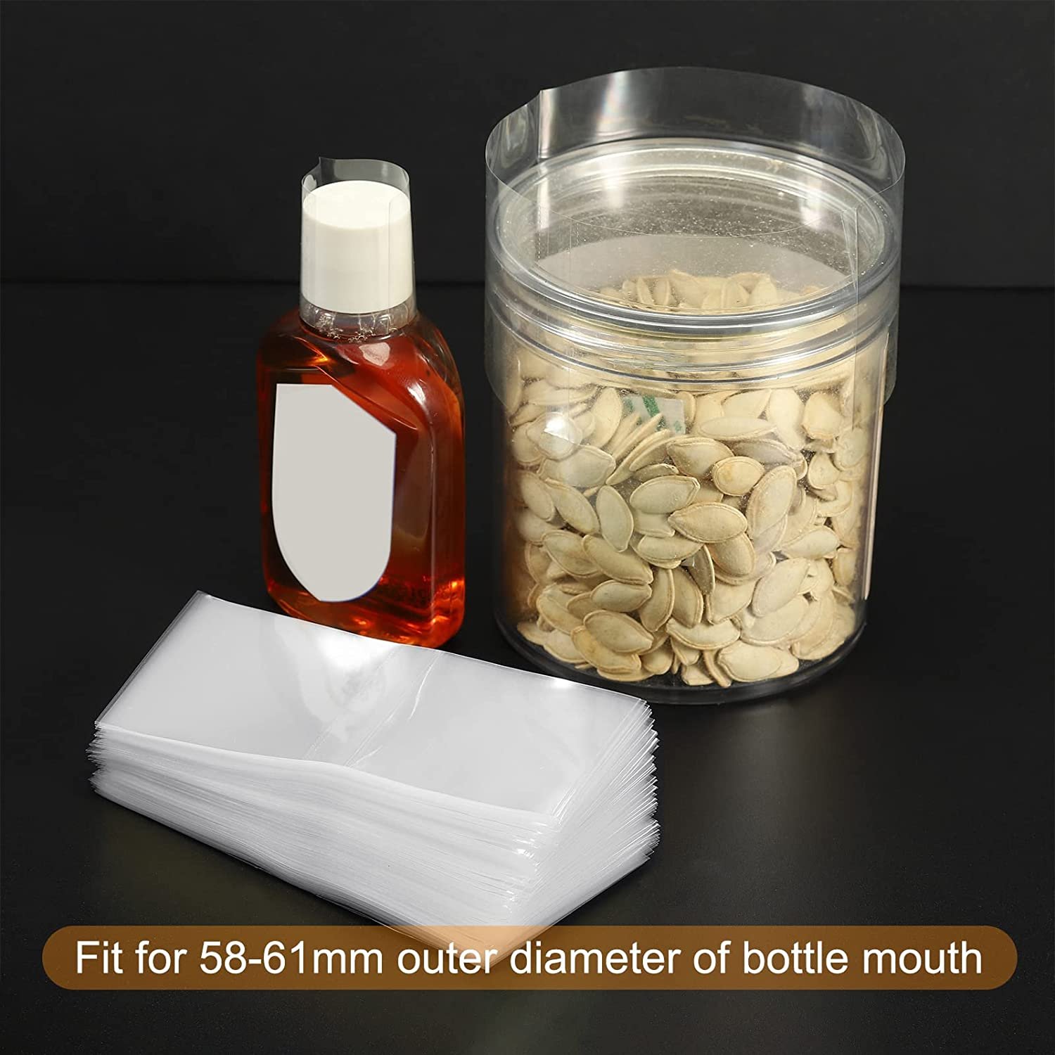 Food PVC Heat Sensitive Customization Custom Stickers Logo Shrink Label Bottle Seal Custom Stickers for Packaging Glossy, Matte