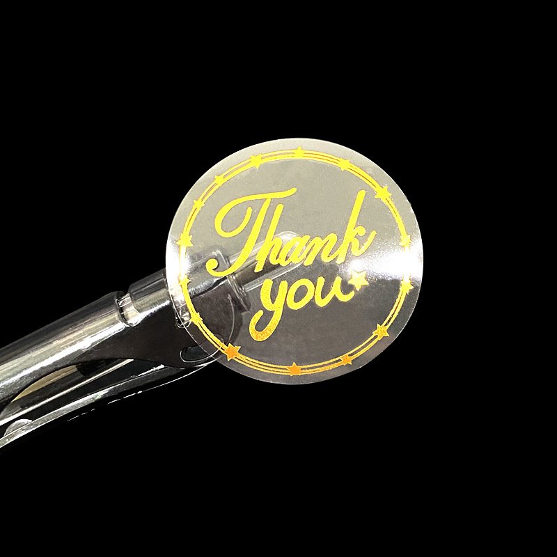 500Pcs Clear Thank You Stickers Round Transparent Stickers 1.5 Inch Self-Adhesive Envelope Seal Labels